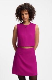 Sleeveless top with zipped neckline, Pink