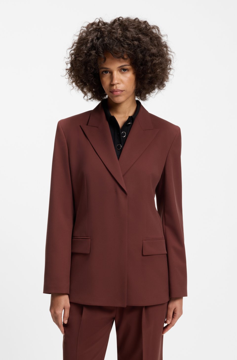 Relaxed-fit blazer in stretch fabric