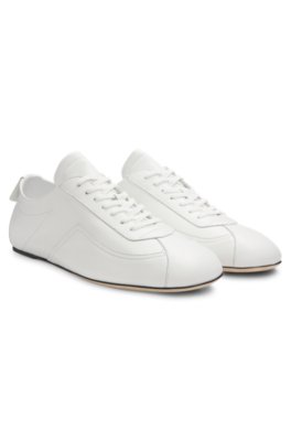 Nappa-leather trainers with debossed logo