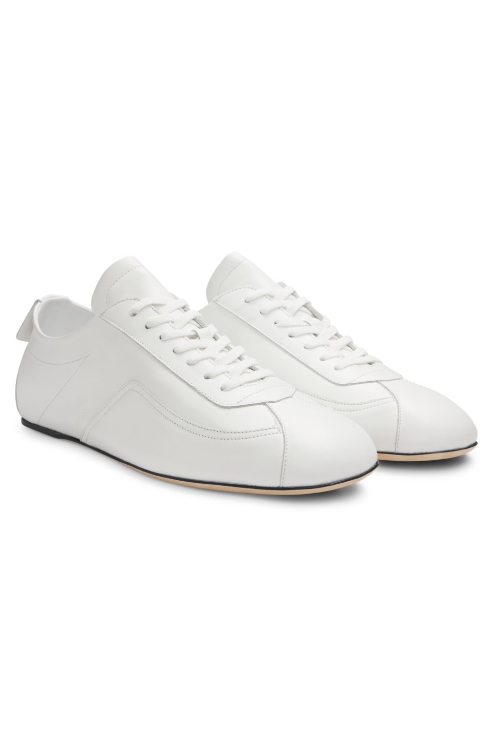 Nappa-leather trainers with debossed logo