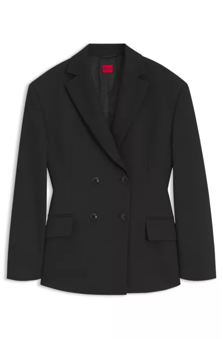 Relaxed-fit double-breasted blazer in stretch fabric