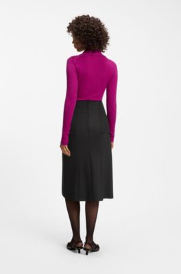 Flared skirt with seam details, Black