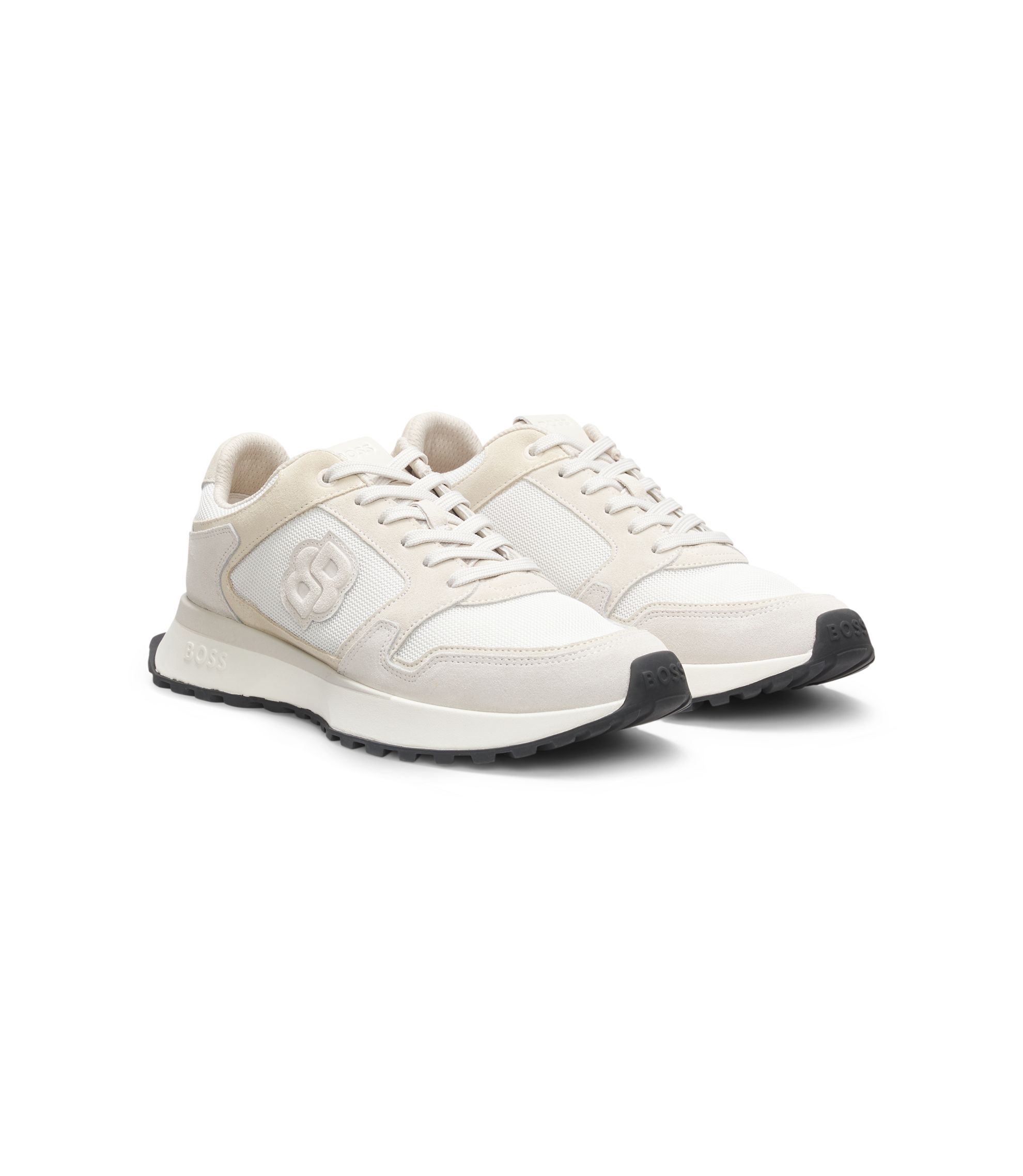 Sneakers mit Veloursleder-Details und Double-B-Monogramm