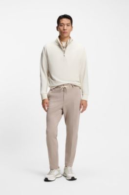 Baskets avec finitions en cuir su&eacute;d&eacute; et monogramme Double&nbsp;B, Blanc