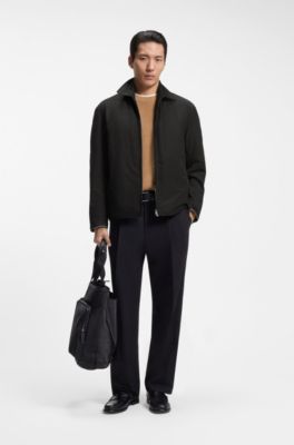 Regular-fit jacket with water-repellent finish, Black