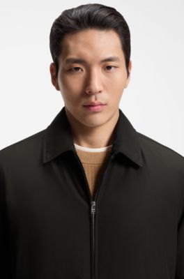Regular-fit jacket with water-repellent finish, Black
