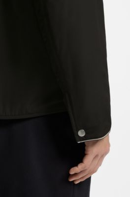 Regular-fit jas met waterafstotende laag, Zwart