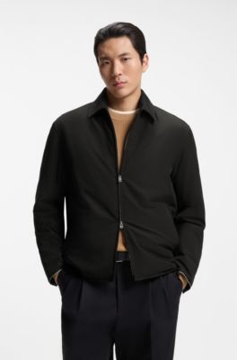 Regular-fit jacket with water-repellent finish, Black