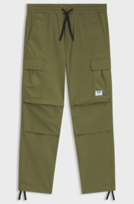 Relaxed-fit cargo trousers in cotton ripstop, Olive