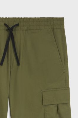 Relaxed-fit cargo trousers in cotton ripstop, Olive