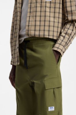 Relaxed-fit cargo trousers in cotton ripstop, Olive