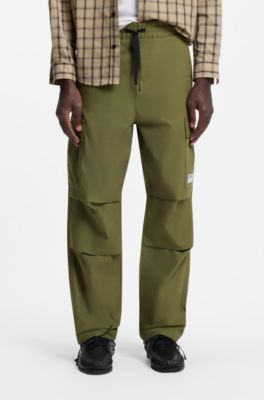 Relaxed-fit cargo trousers in cotton ripstop, Olive