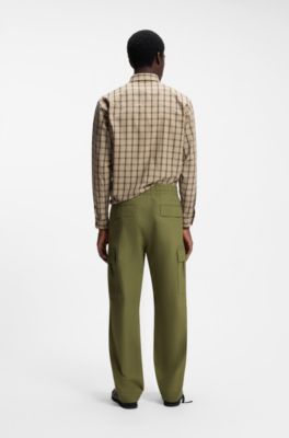 Relaxed-fit cargo trousers in cotton ripstop, Olive