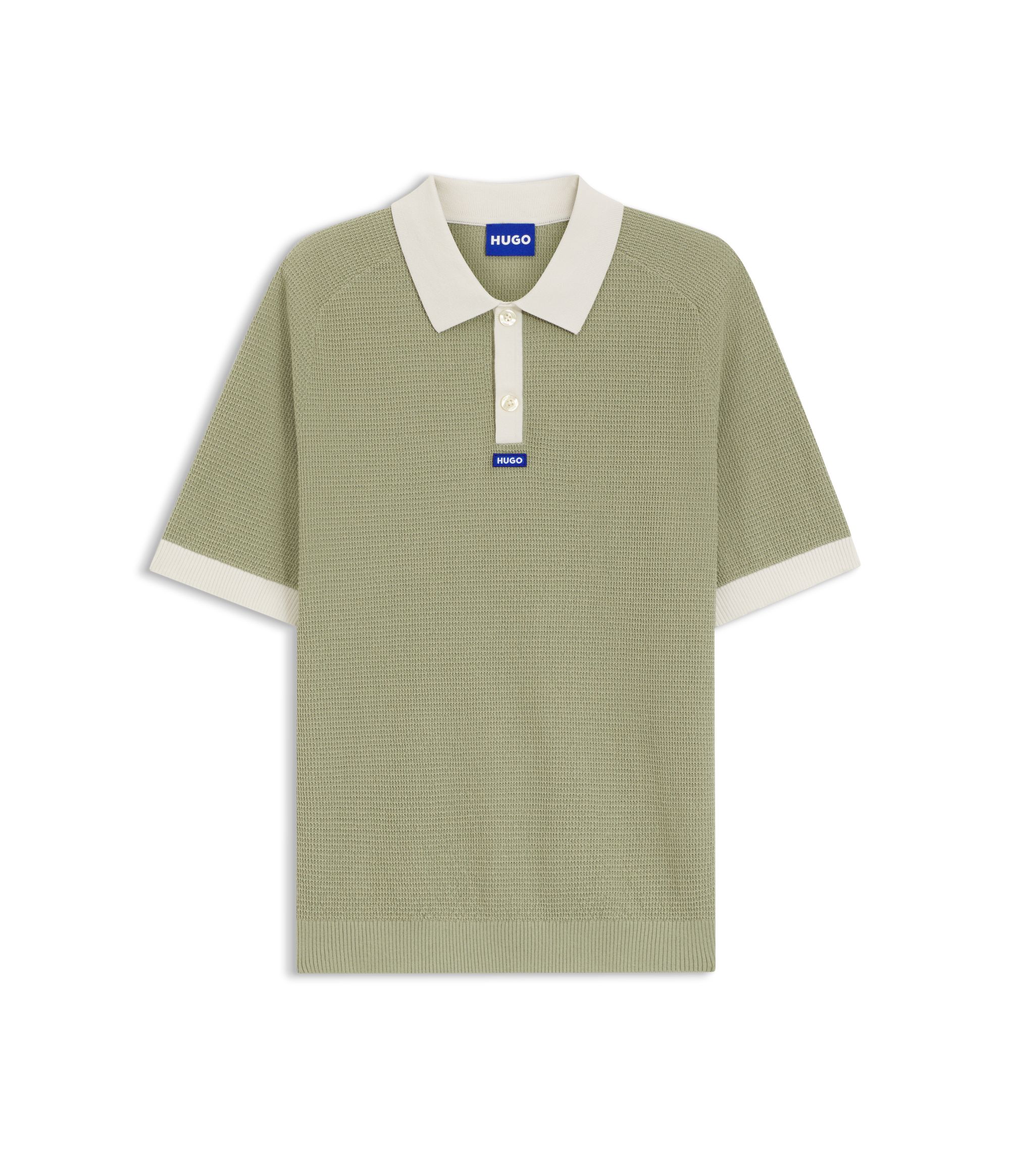 Waffle Knit Polo, Denim Shorts