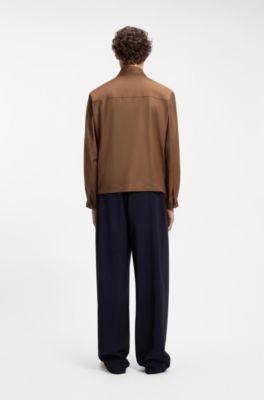 BOSS BY BECKHAM-colbert van scheerwol, Bruin