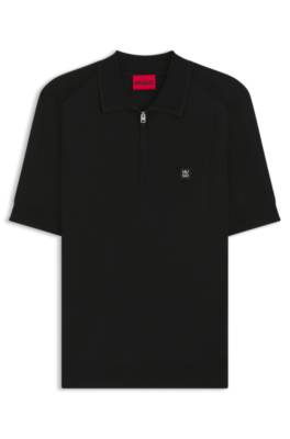 Knit polo with zipped neck 1