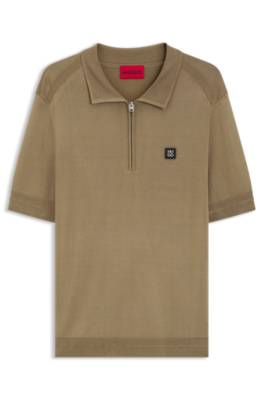 Hugo Knit polo with zipped neck pikéer herr – bild 4