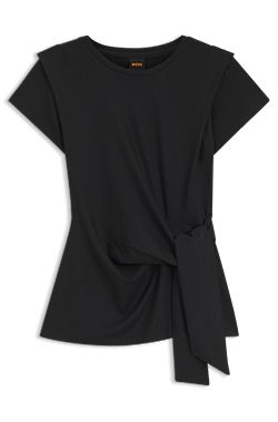 Fitted T-shirt with waist knot detail