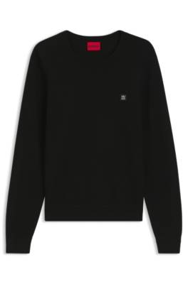 Hugo Knitted-piqué sweater with metallic stacked logo stickade tröjor herr – bild 4