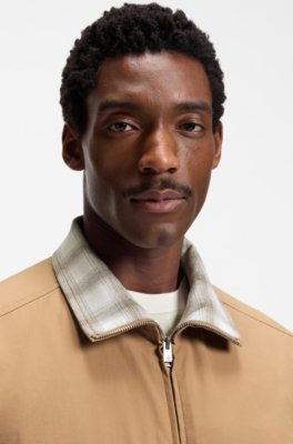 Boss Water-repellent jacket with checked collar vinterjackor herr – bild 3