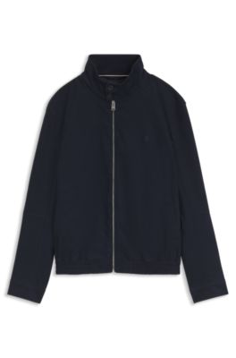 Water-repellent jacket in mercerised stretch cotton, Dark Blue