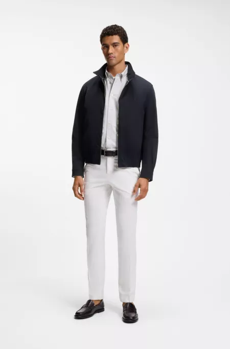 Water-repellent jacket in mercerised stretch cotton