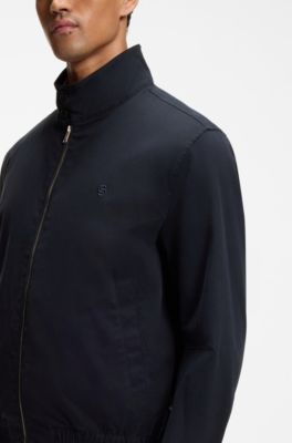 Water-repellent jacket in mercerised stretch cotton, Dark Blue