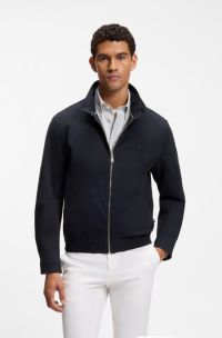Wasserabweisende Jacke aus merzerisierter Stretch-Baumwolle, Dunkelblau