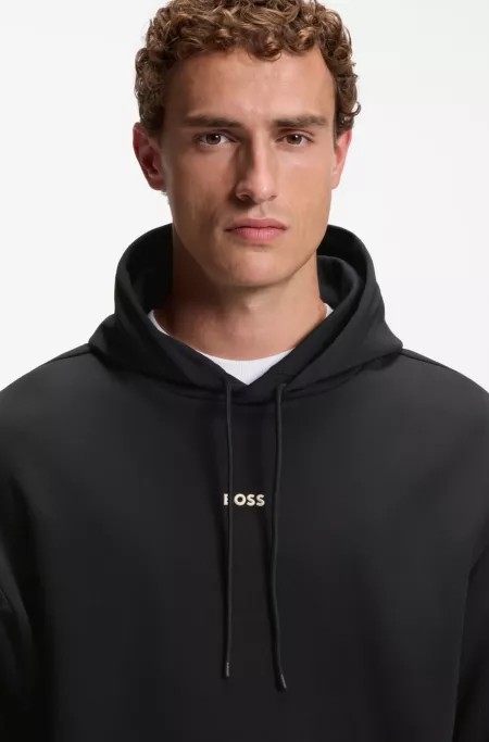 Cotton-blend hoodie with 3D logo