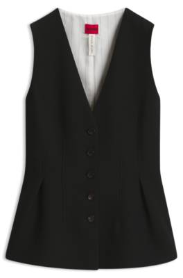 Hugo Sharp-fit waistcoat with peplum hem blusar dam – bild 4