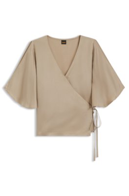 Boss Donna Beige - C_bireni Blusa A Portafoglio - Blouses & Shirts - L - Immagine 2