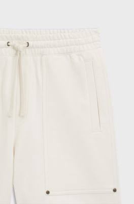 Shorts loose fit de algod&oacute;n con bolsillos de estilo utilitario, Natural