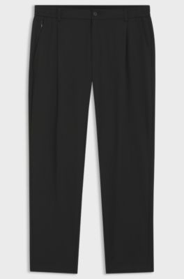 Pantaloni relaxed fit con pieghe sulla parte anteriore, Nero
