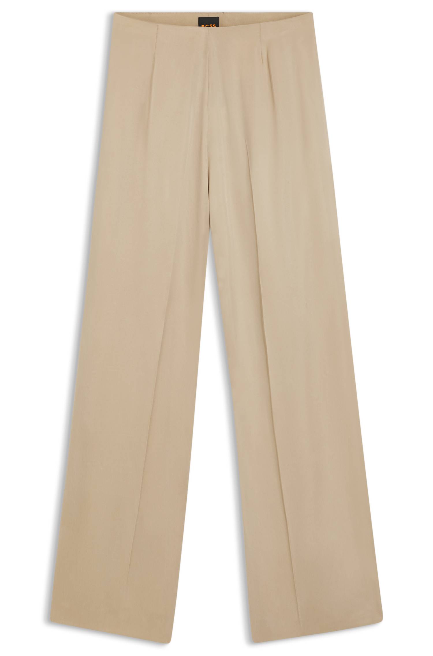 Boss Wide-leg regular-fit trousers with box pleats byxor dam – bild 4