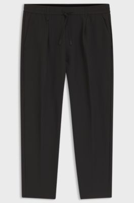 Active tapered-fit trousers in water-repellent stretch fabric, Black