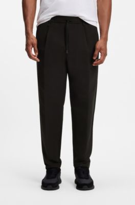 Active tapered-fit trousers in water-repellent stretch fabric, Black