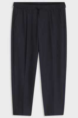 Active tapered-fit trousers in water-repellent stretch fabric, Dark Blue