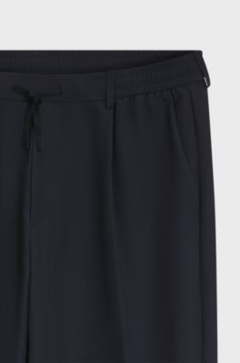 Pantaloni con pieghe frontali, Blu scuro