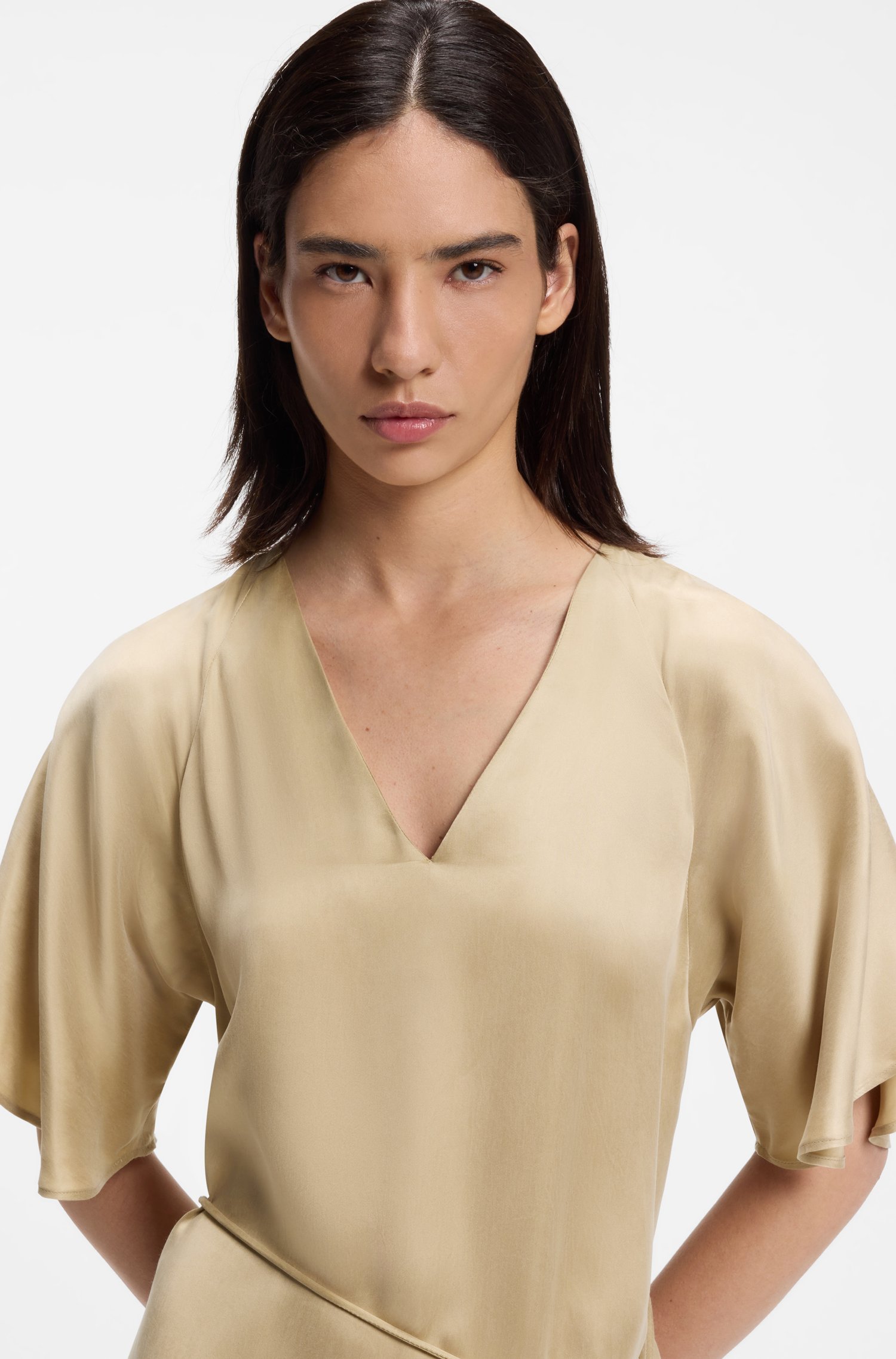 Boss V-neck dress with buckled spaghetti belt klänningar dam – bild 3