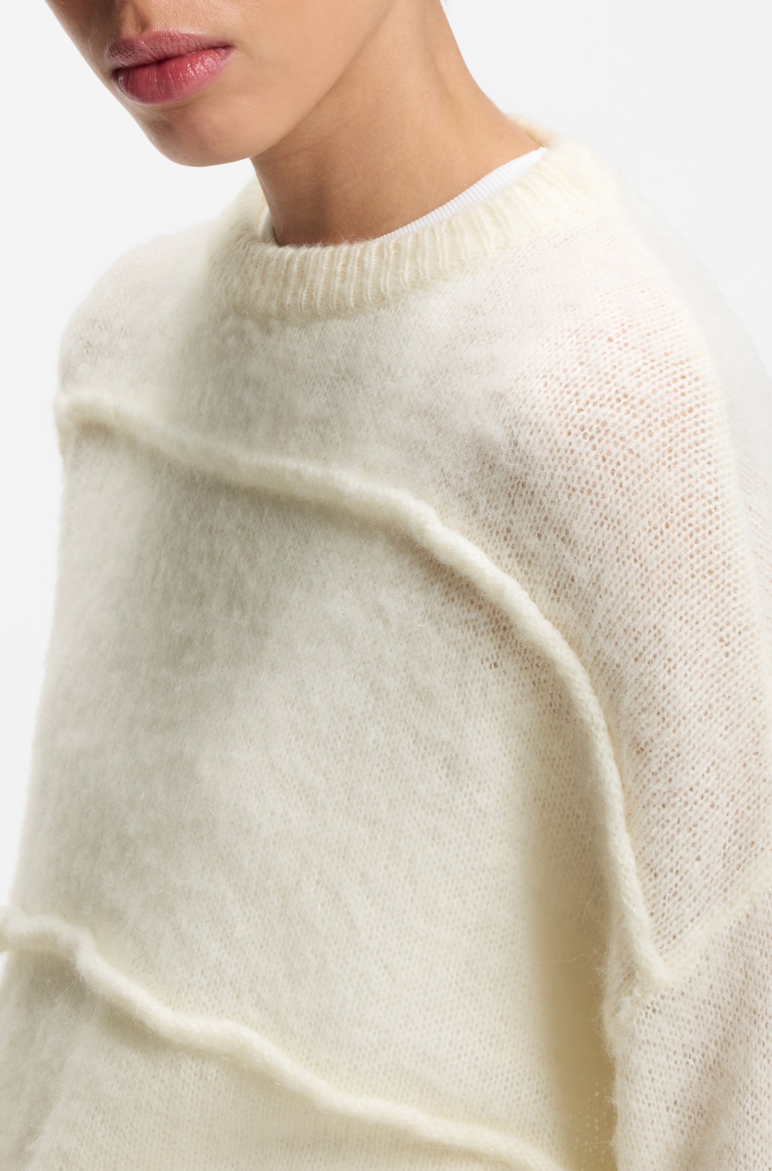 Hugo Oversized-fit sweater with rolling lines stickade tröjor dam – bild 3