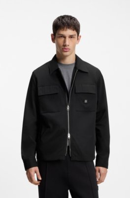 Oversized-fit shirt with zip closure