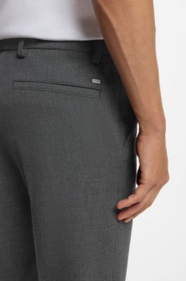 Modern-fit trousers in stretch dobby, Black