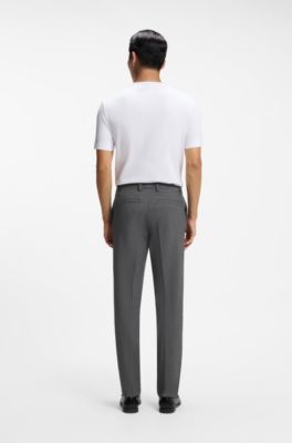 Modern-fit trousers in stretch dobby, Black