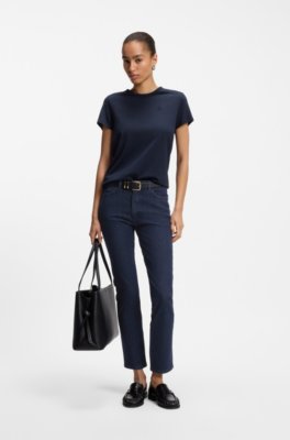 Boss Regular-fit kick flare jeans in stretch denim dam – bild 2