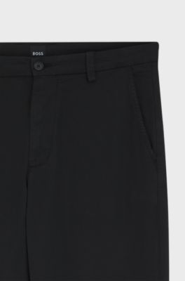 Tapered-fit trousers in a soft stretch blend, Black