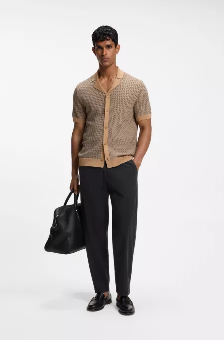 Tapered-fit trousers in a soft stretch blend