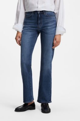 Slim-fit cropped jeans in stretch denim, Dark Blue
