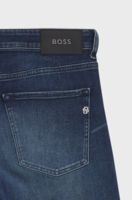 Delaware Slim-fit jeans in stretch cotton blend, Dark Blue