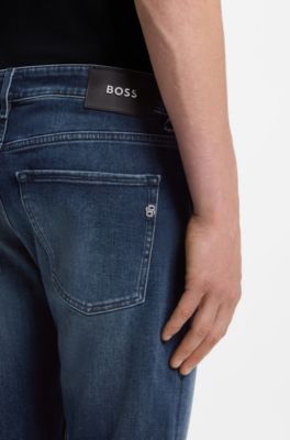 Delaware Slim-fit jeans in stretch cotton blend, Dark Blue
