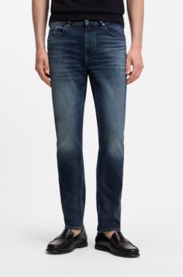 Delaware Slim-fit jeans in stretch cotton blend, Dark Blue